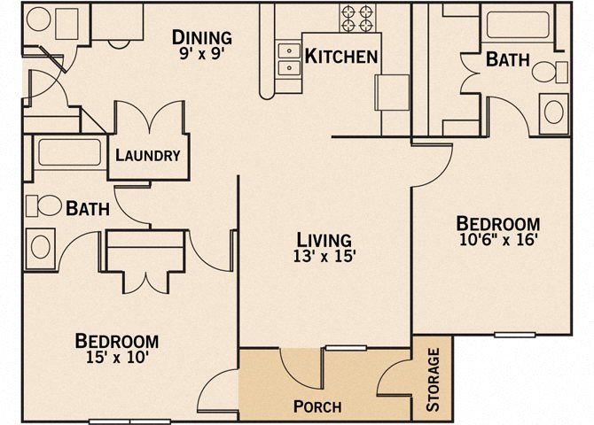 Wellington - Two Bedroom Apartment Two Bedroom Apartment - Devonshire Apartments - Greenwood